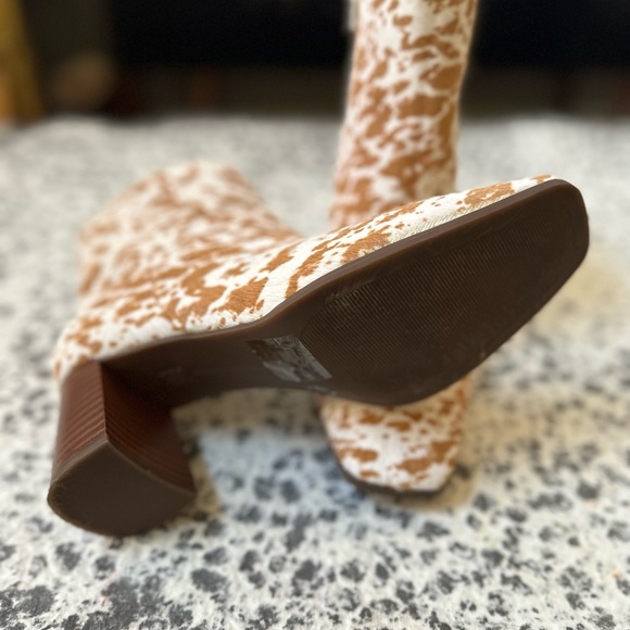 I.N.C Calf Hair Speckled Block Heel Ankle Boots - Picture 8 of 9